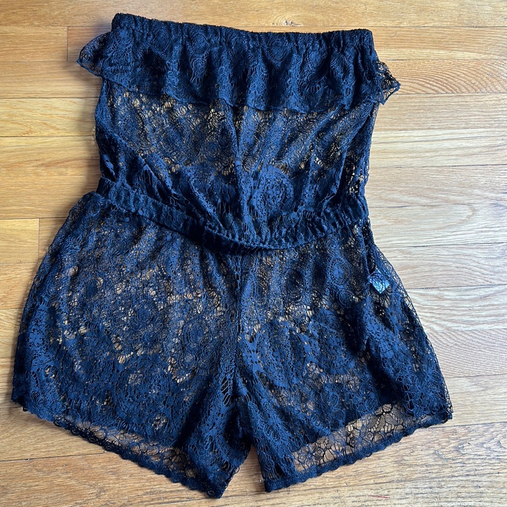 Elegant Black Lace Romper